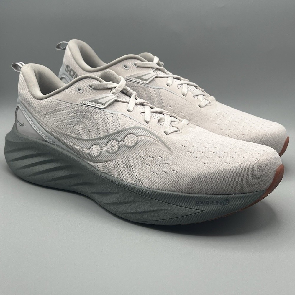 2024 Saucony Triumph 22 White Gray Running Shoes - Men's Size 12.5 USED